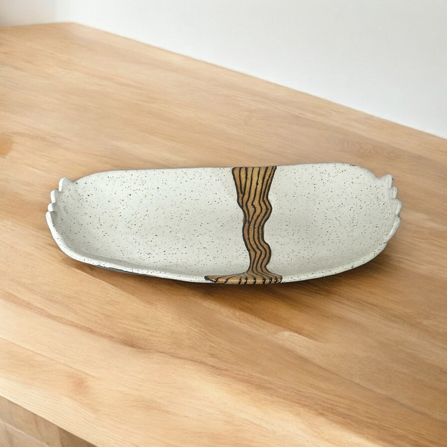 Black/White Speckled Tray with Handles