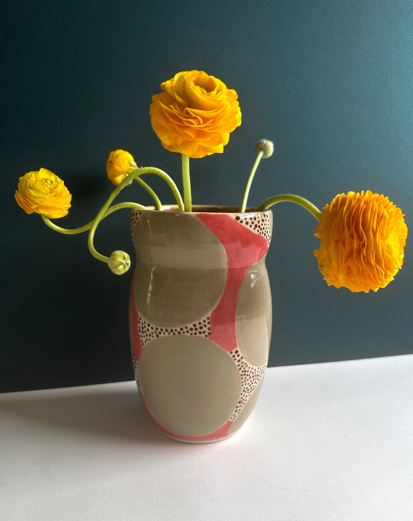 Mint/Coral Vase