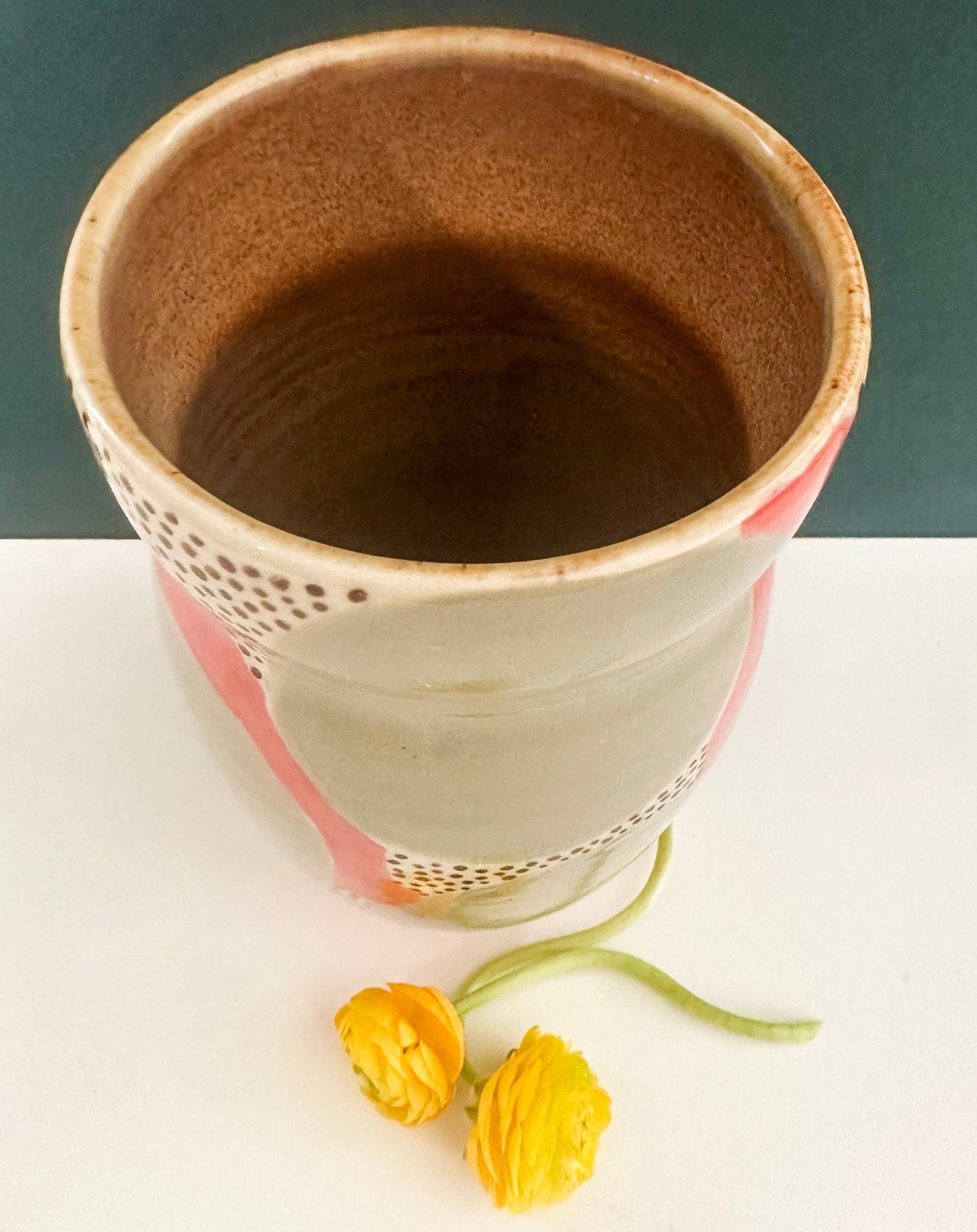 Mint/Coral Vase