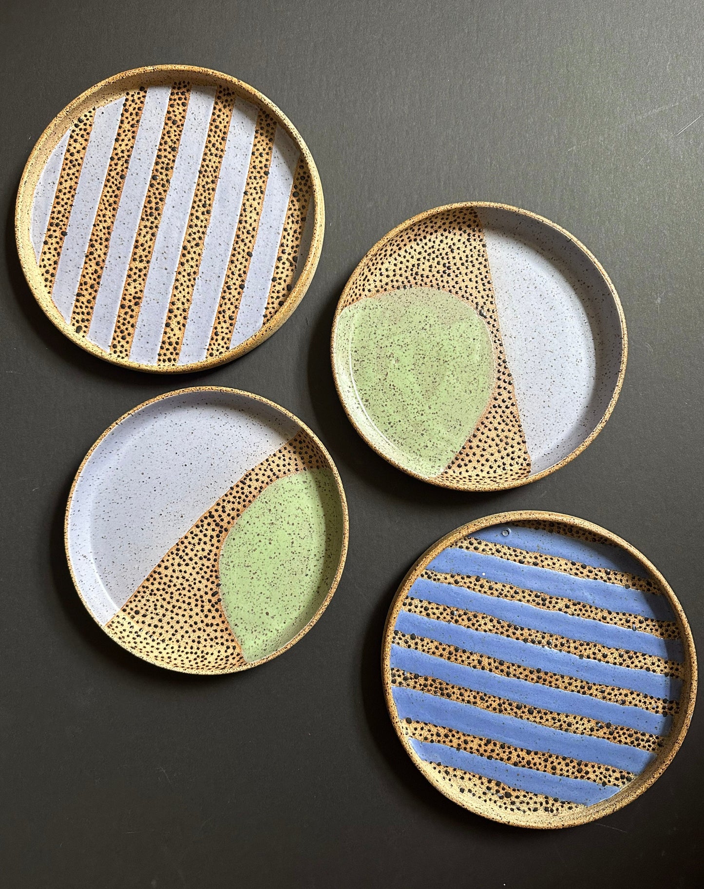 Violet Stripe Speckled Plate