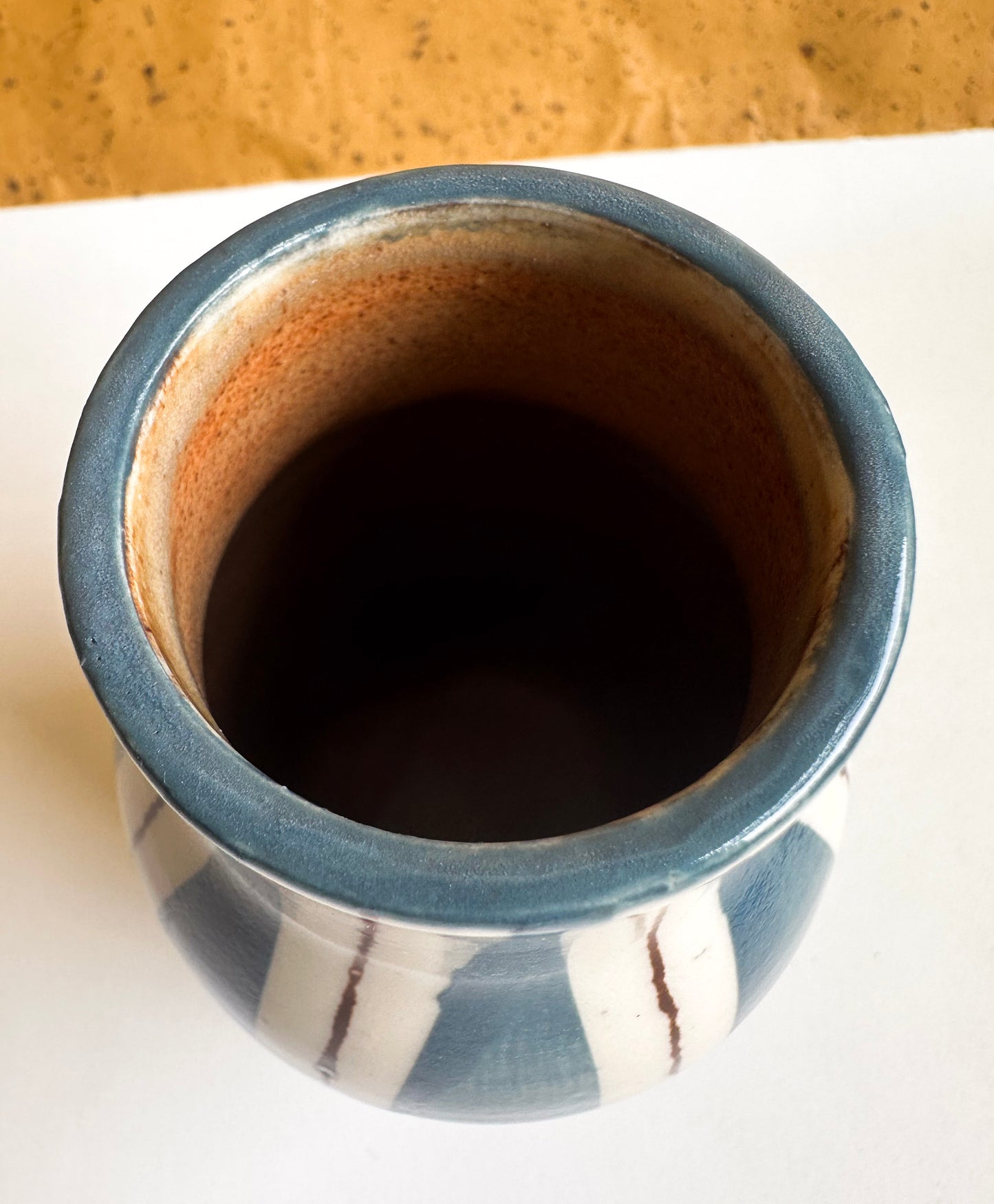 Blue/Brown Stripe Vase