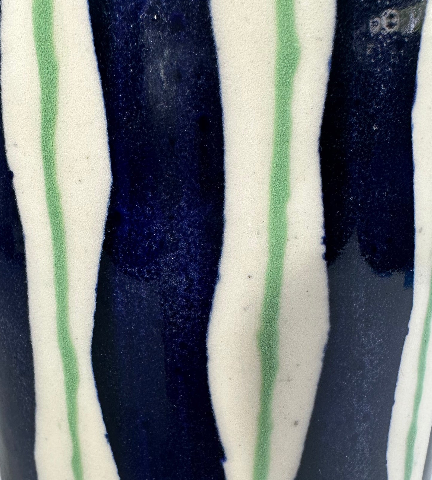 Royal Blue/Green Striped Vase