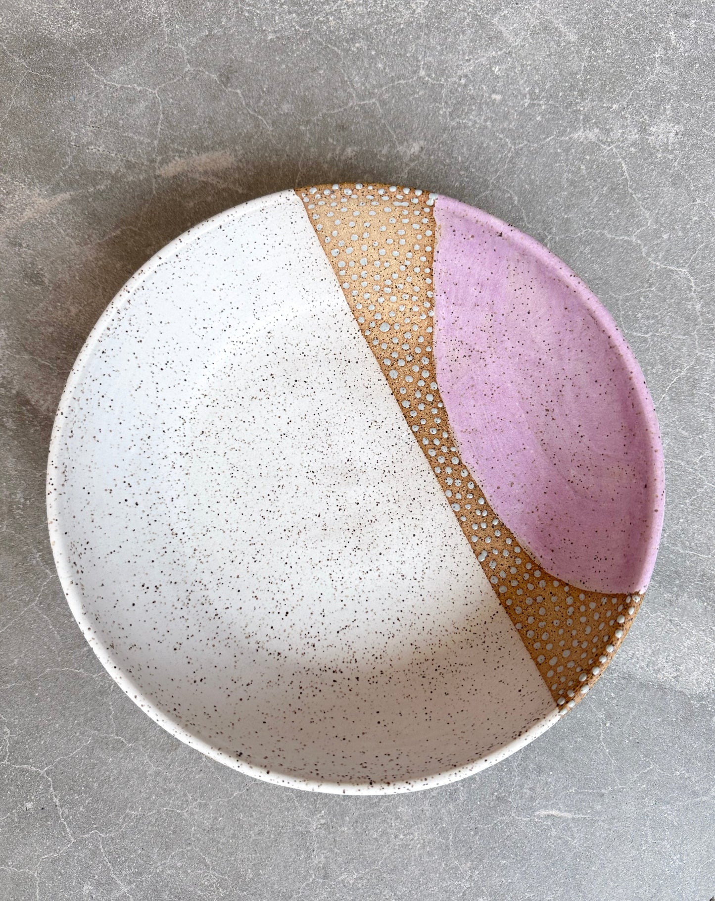 Fuchsia/White Speckled Pasta Bowl