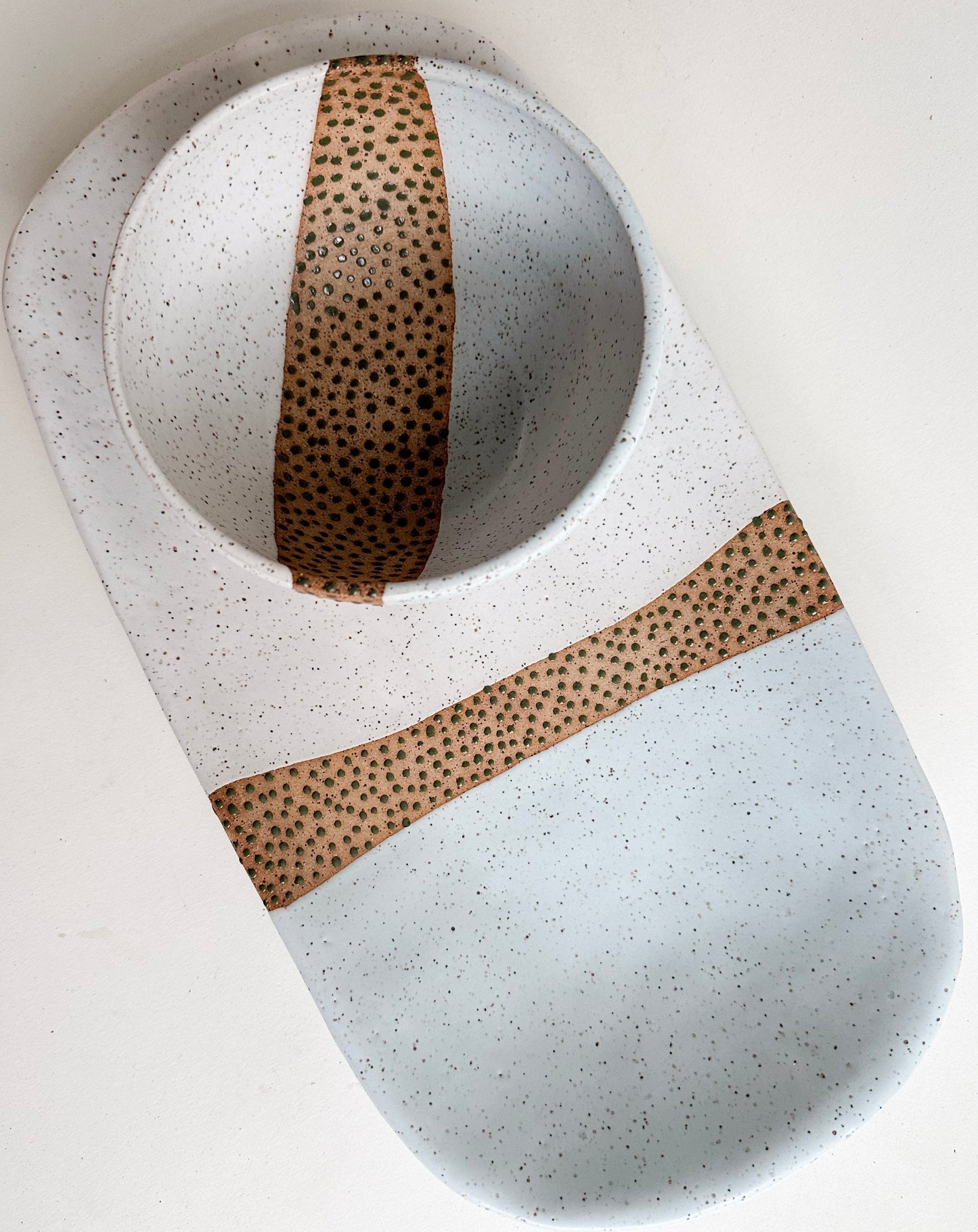 Sky-blue/White Speckled Bowls