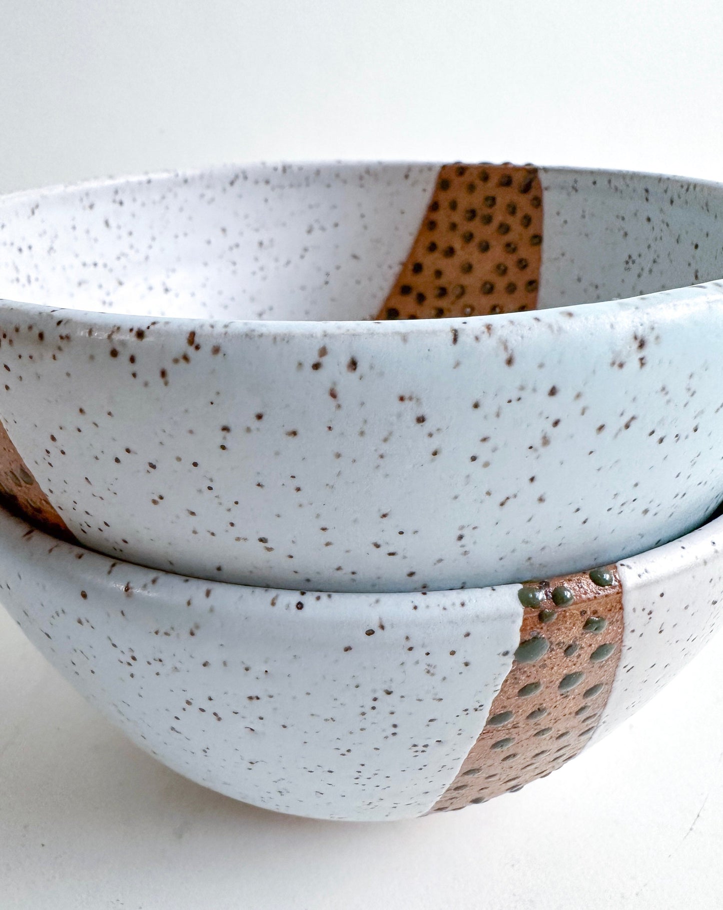Sky-blue/White Speckled Bowls