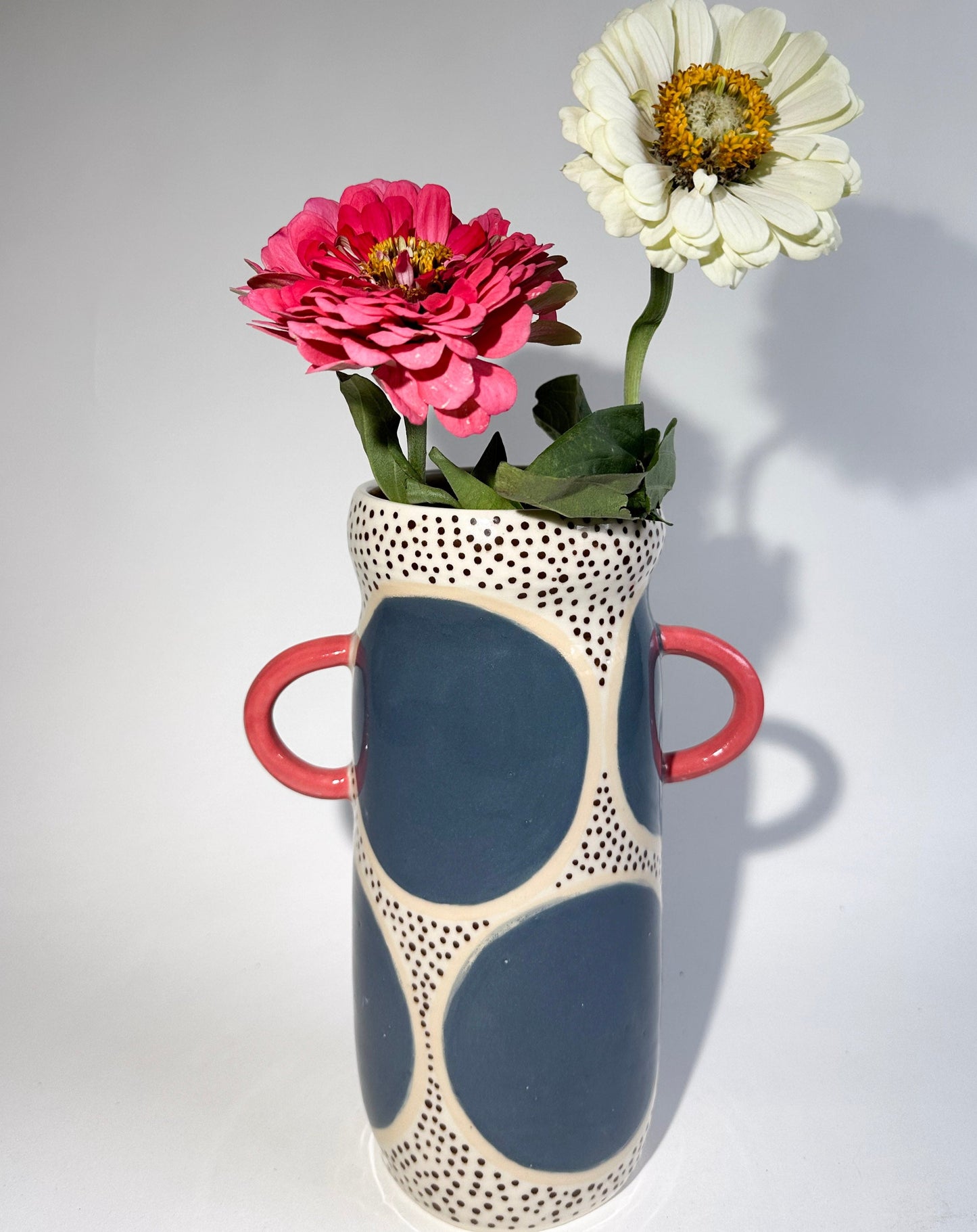 Slate/Salmon Circle Vase
