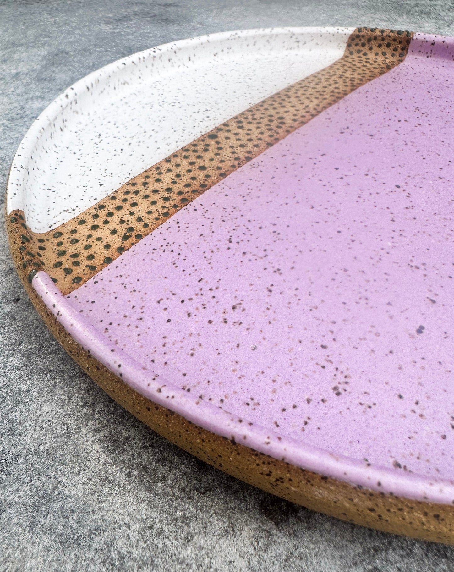 Rose/White Speckled Dinner Plate