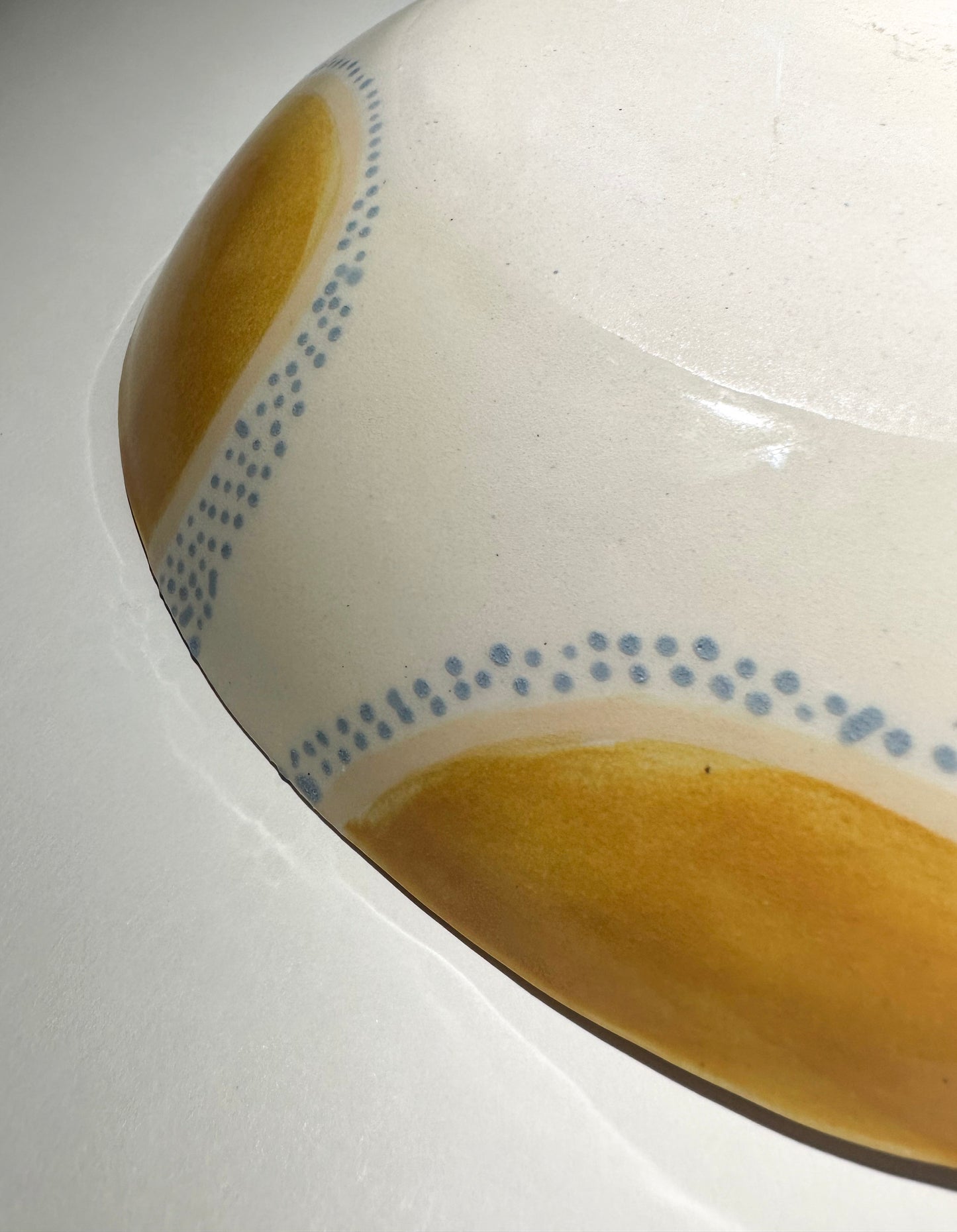 Yellow/Light Blue Pattern Bowl