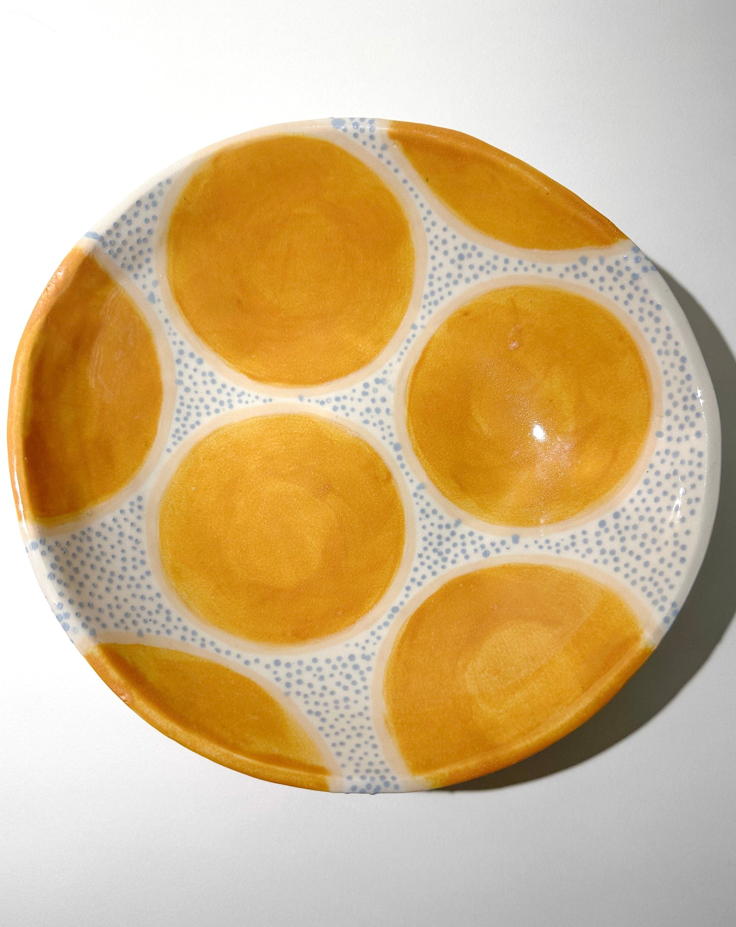 Yellow/Light Blue Pattern Bowl