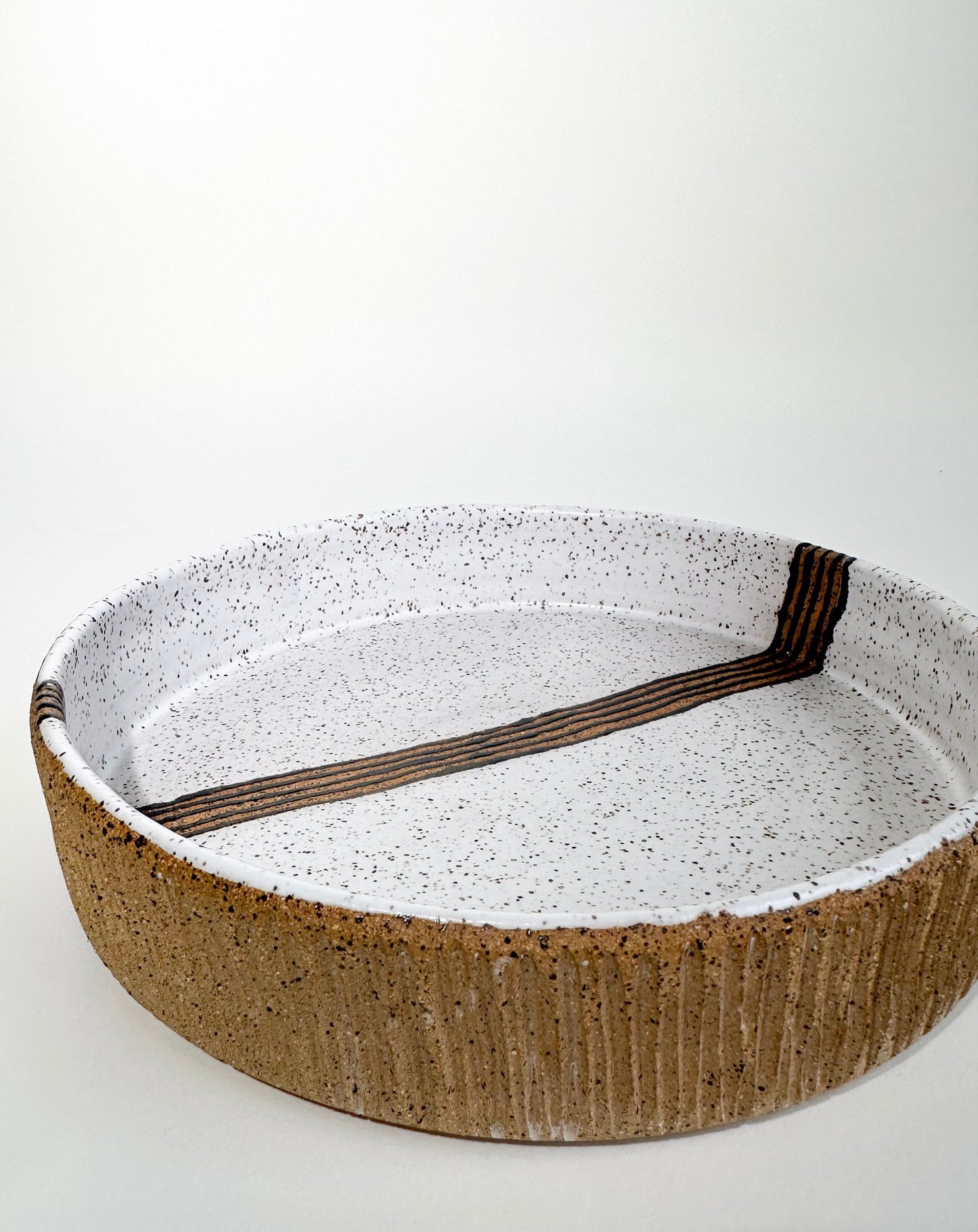 White Speckled Rimmed Plate