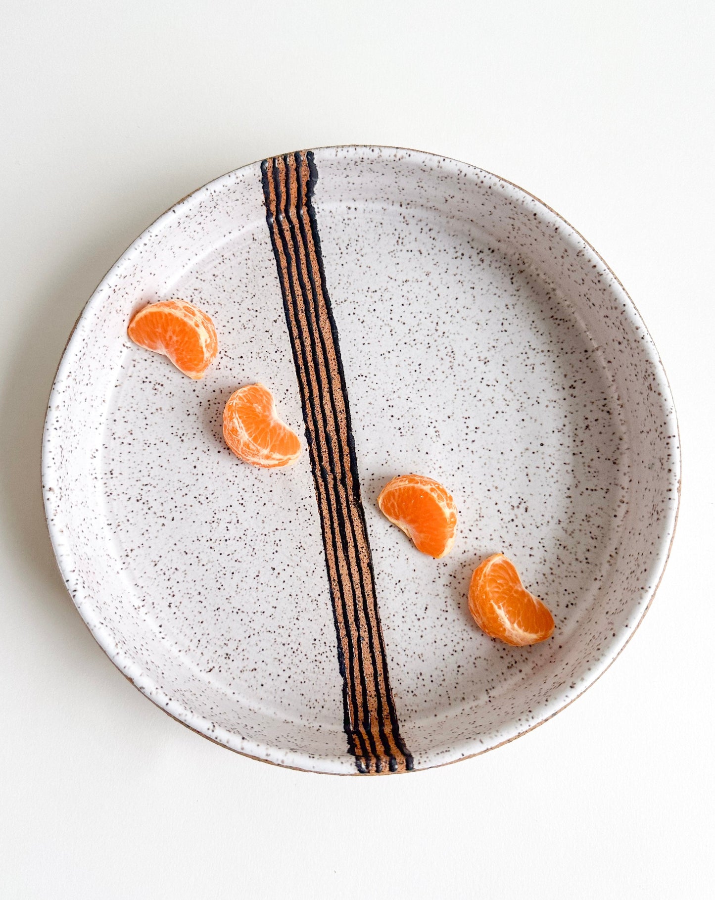 White Speckled Rimmed Plate