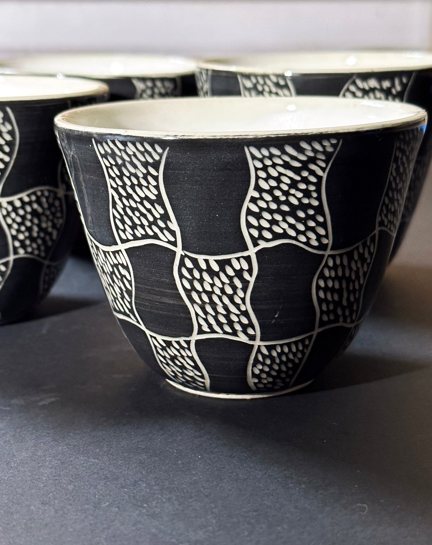 Black/White Sgraffito Bowls