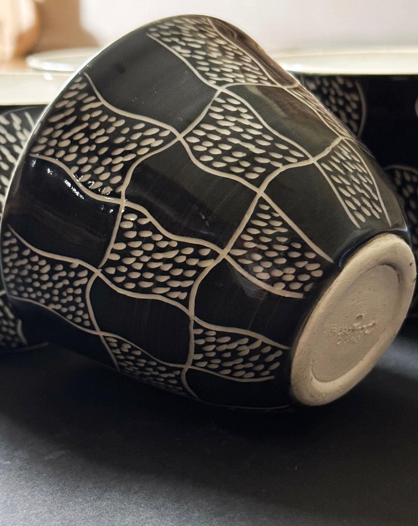 Black/White Sgraffito Bowls
