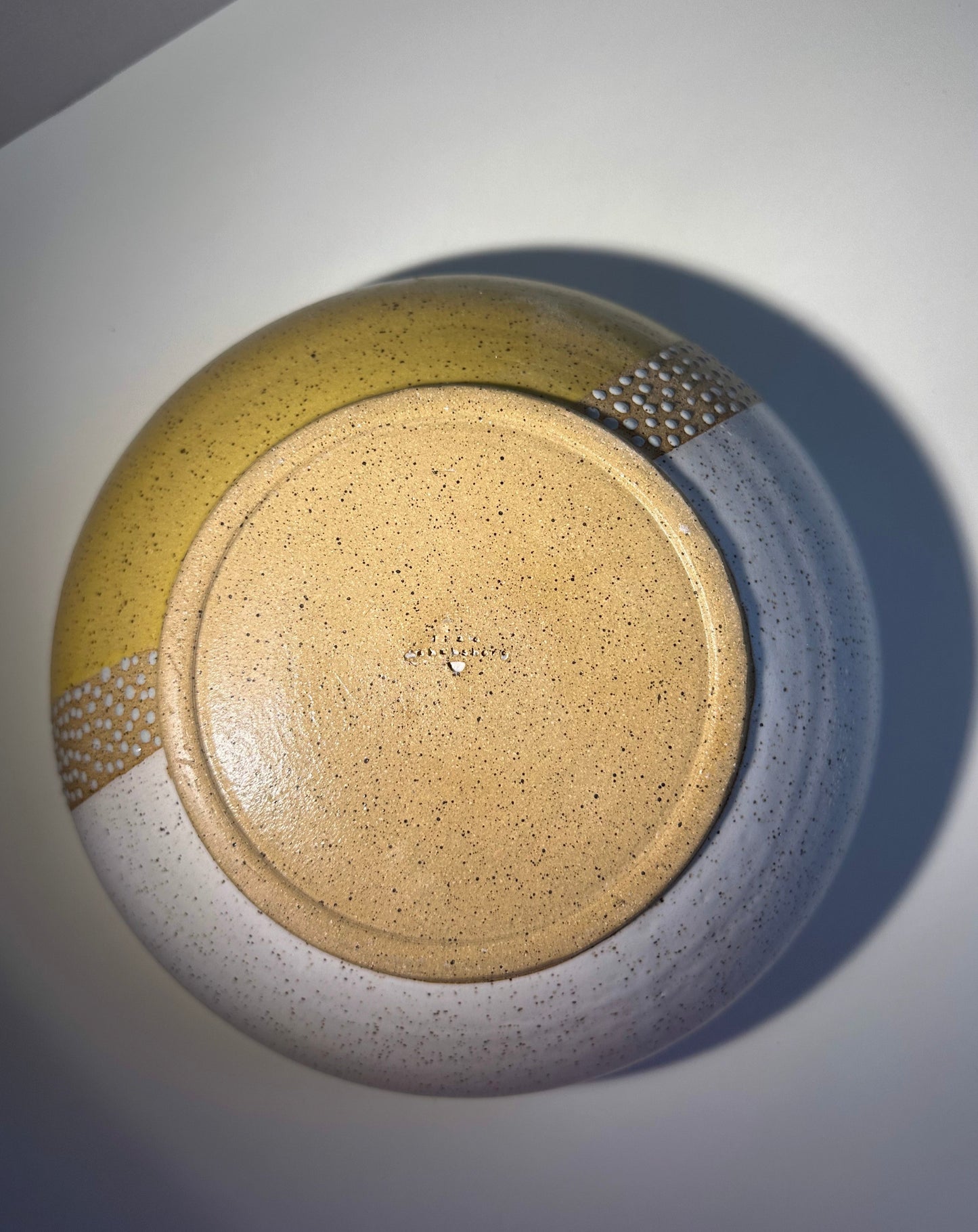 Yellow/White Speckled Salad Bowl