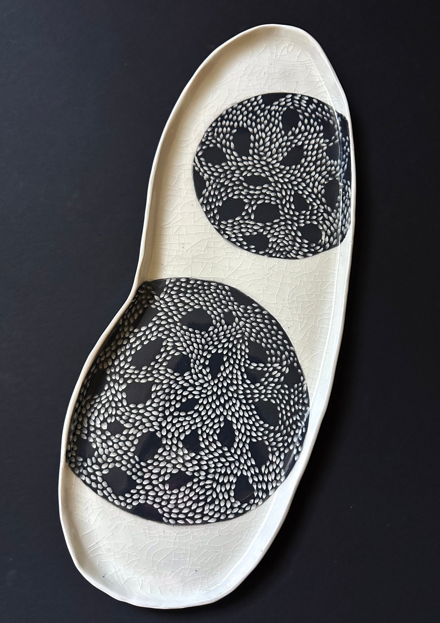 Black/White Sgrafitto Tray