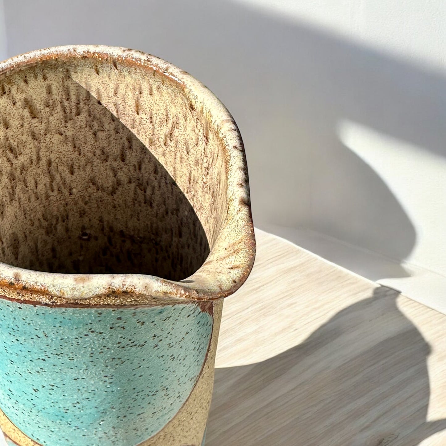 Teal + Cinnamon Circle Pitcher