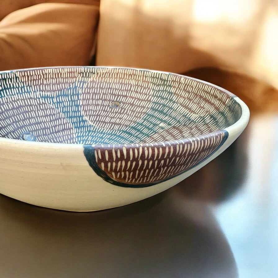 Slate + Chestnut Circle Bowl
