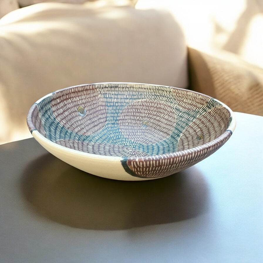 Slate + Chestnut Circle Bowl