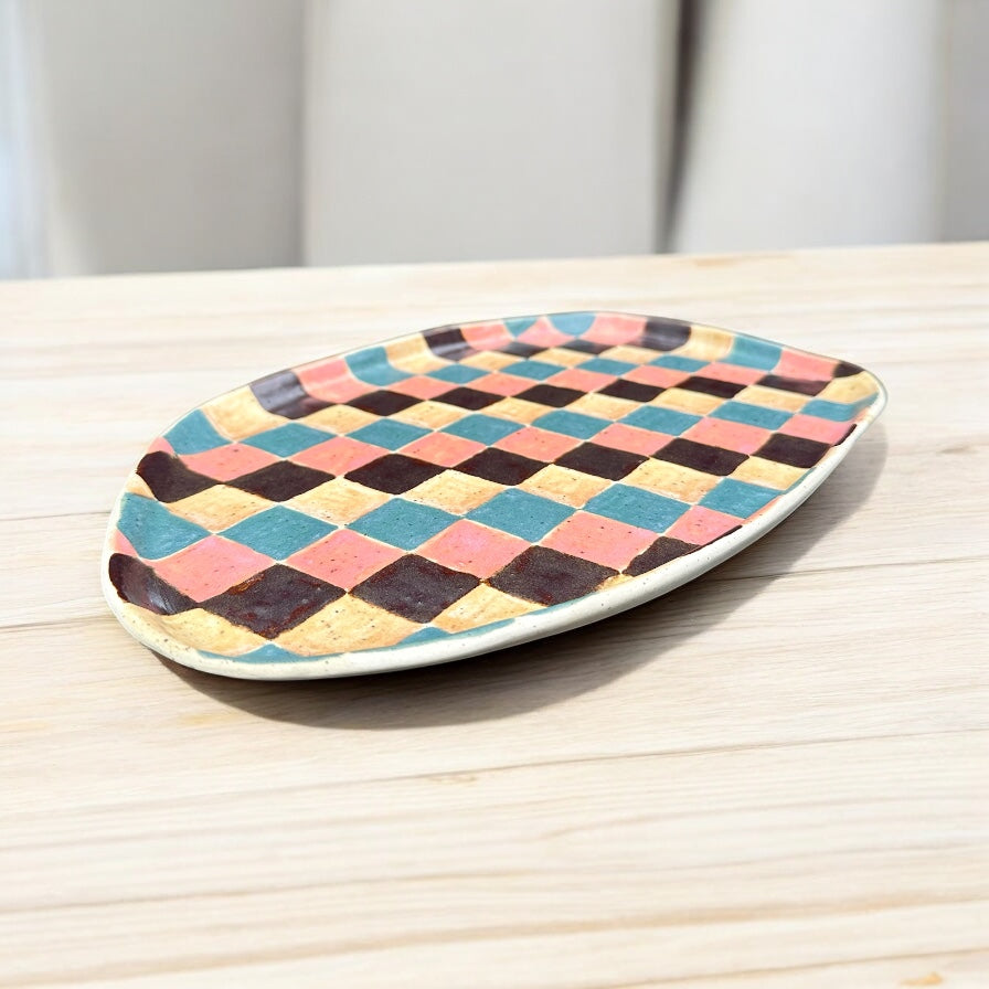 Colorful Checkered Tray Set