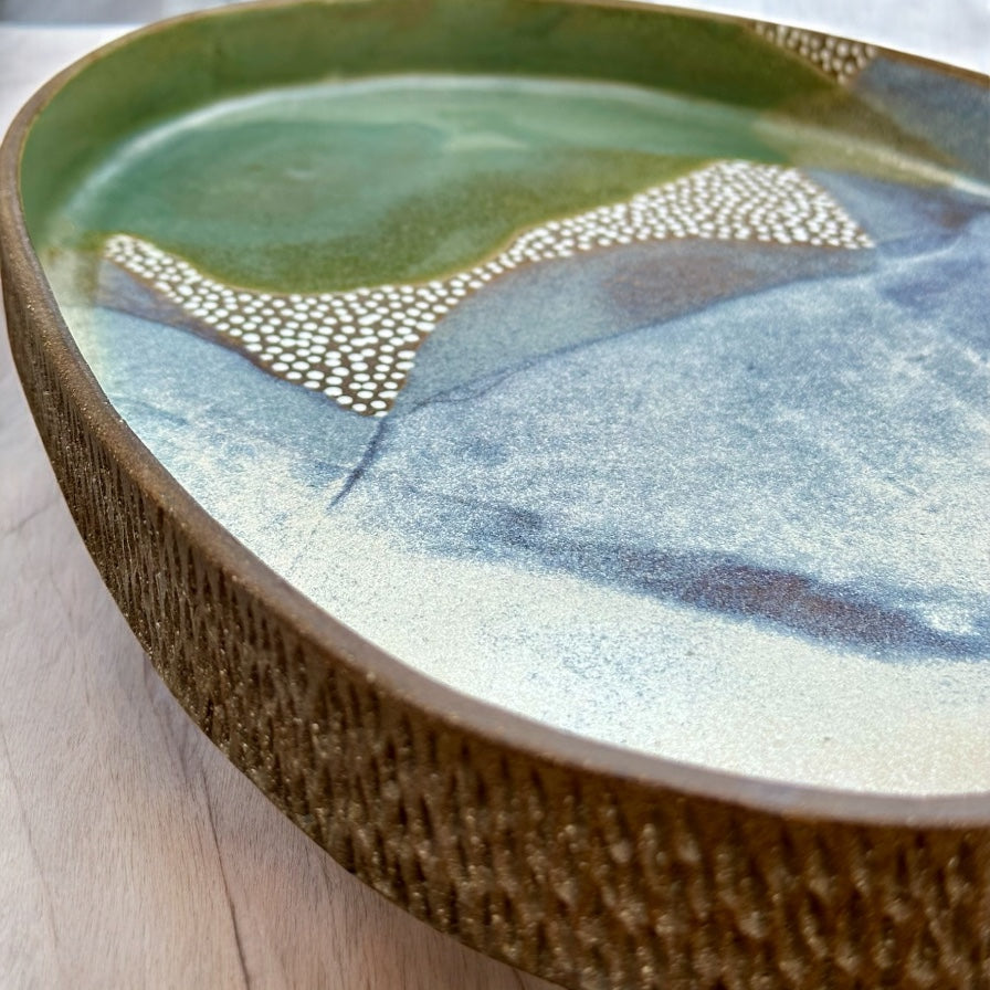Blue Rutile and Oribe Green Serving Tray