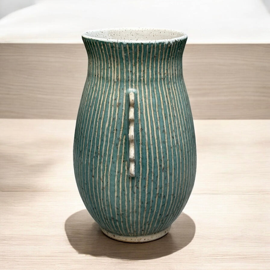 Aqua Vase with Handles