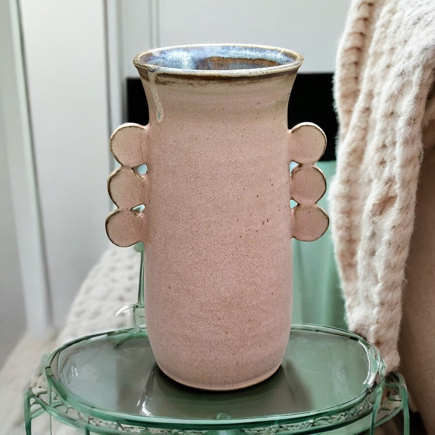 Dusty Rose Vase with Handles