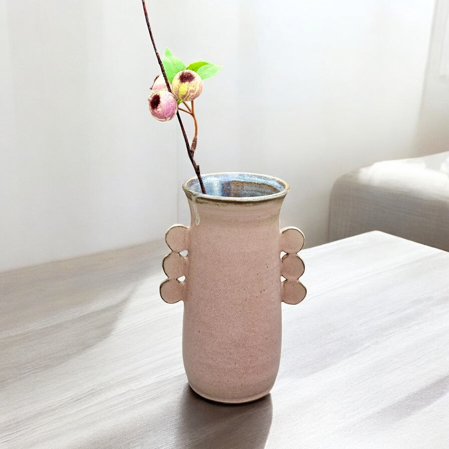 Dusty Rose Vase with Handles