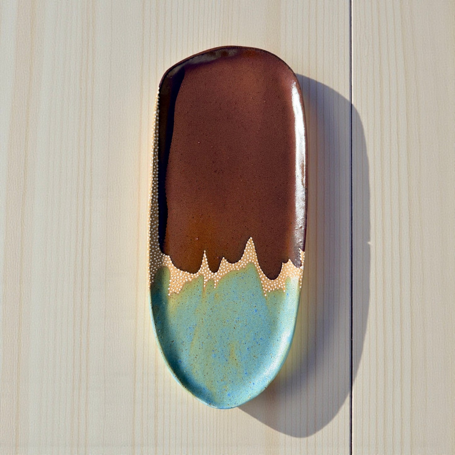 Chocolate + Aqua Serving Plate