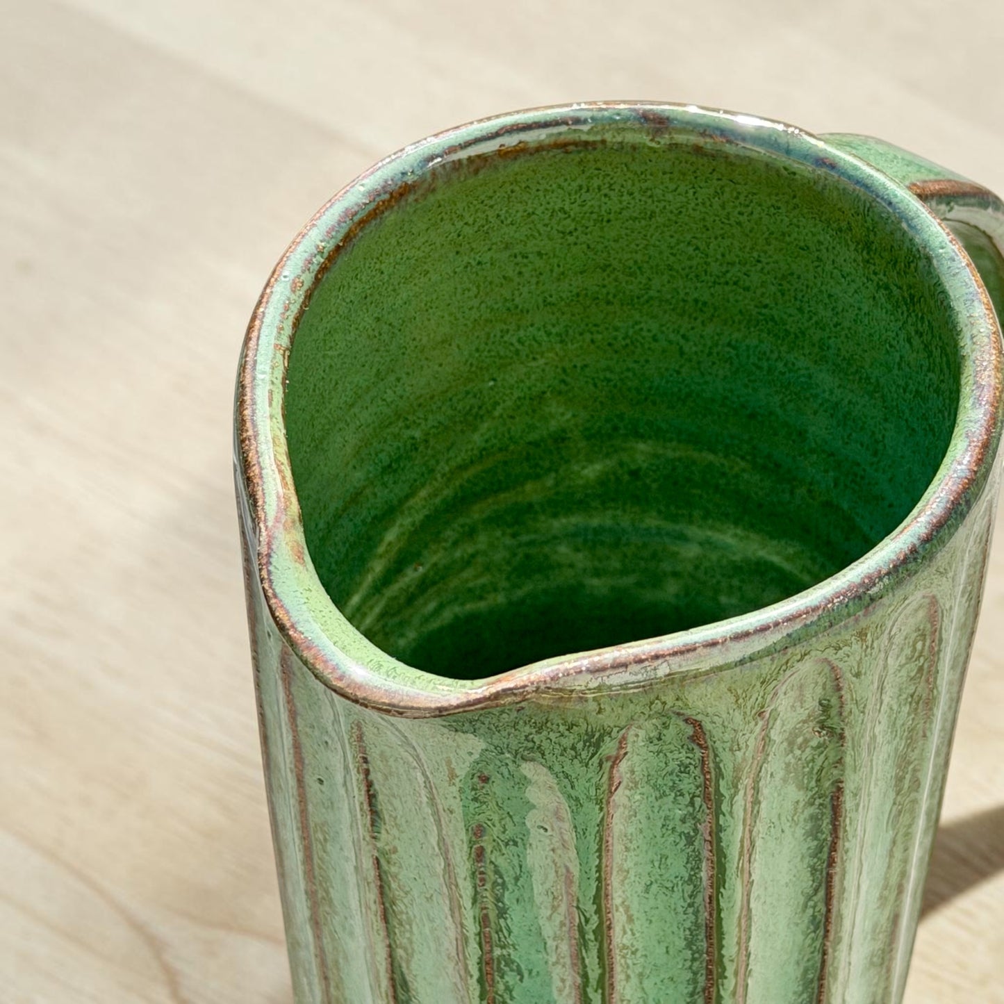 Green Carved Vase