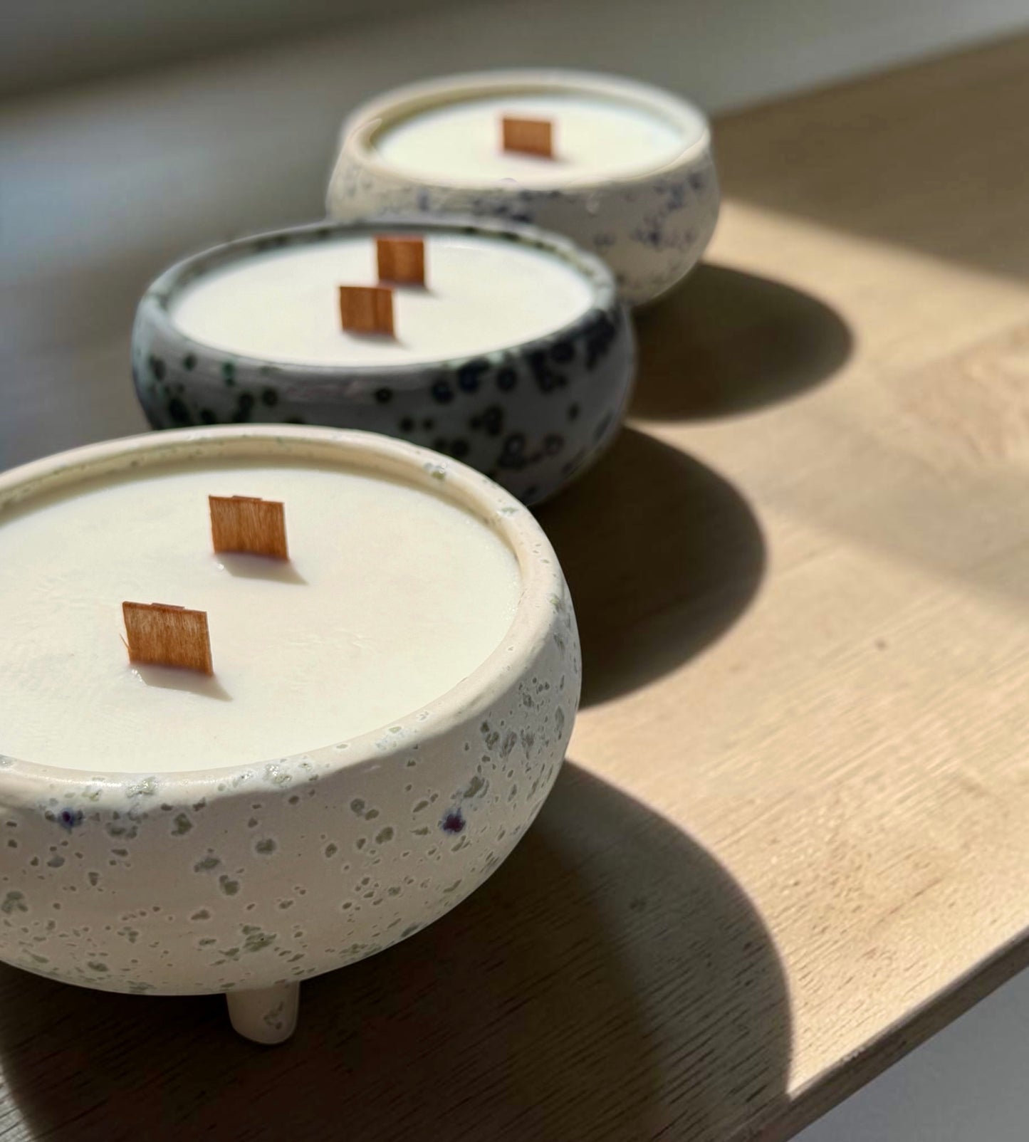 Scented Candles in Tripod Pots