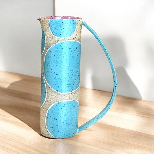 Teal Circle Pitcher