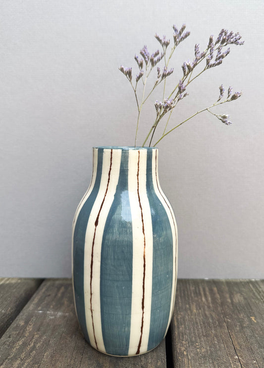 Blue/Brown Stripe Vase