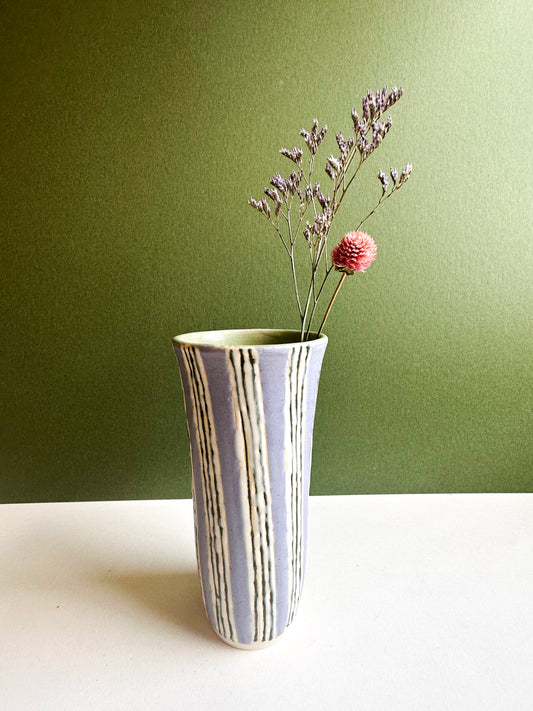 Lavender/Green Vase