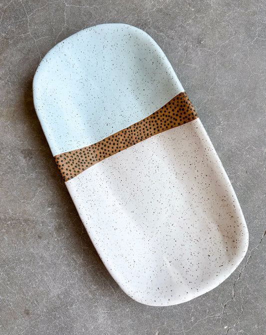 Sky-Blue Speckled Tray