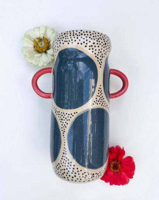 Slate/Salmon Circle Vase