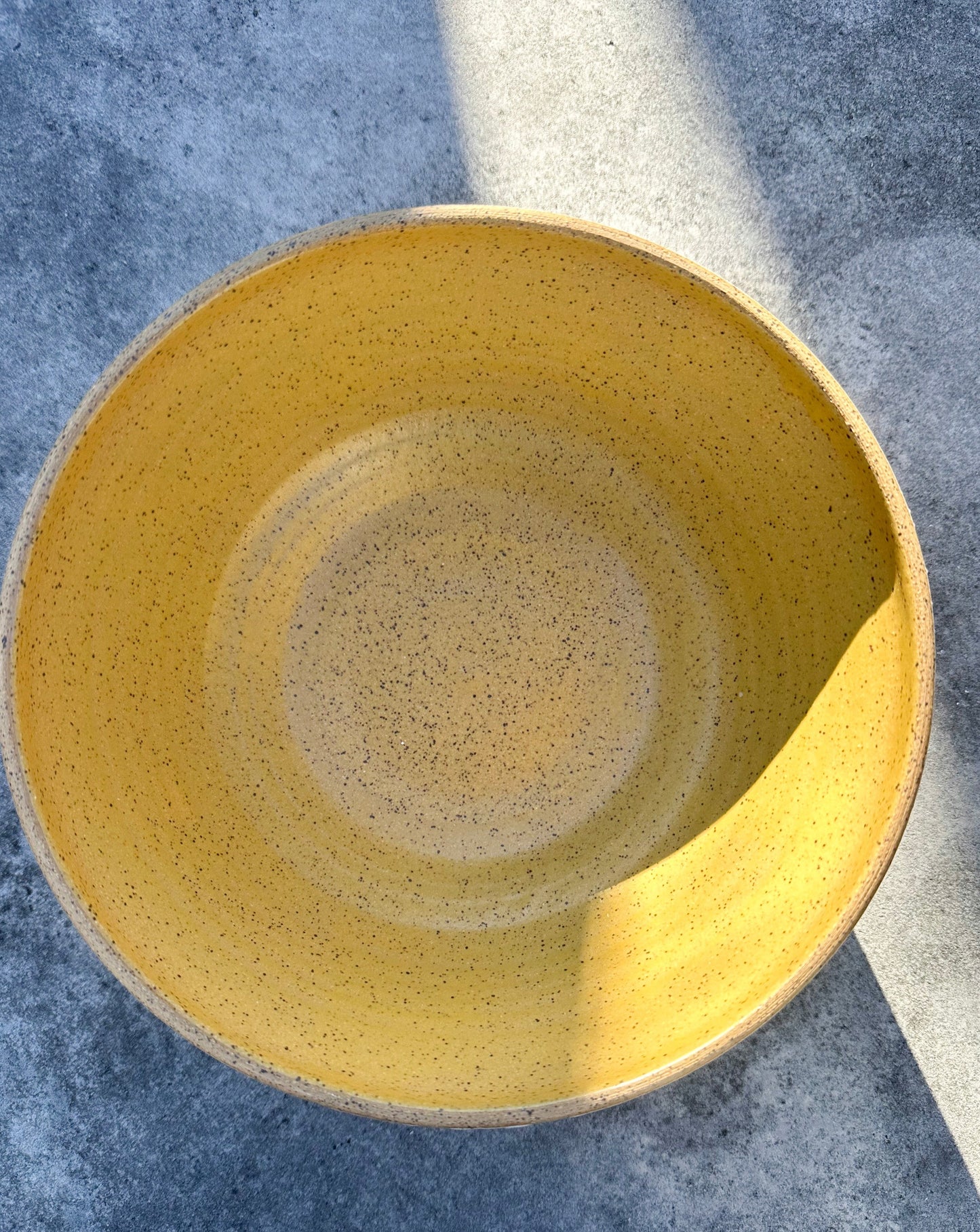 Golden Yellow/White Serving Bowl