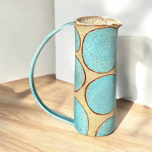 Teal + Cinnamon Circle Pitcher