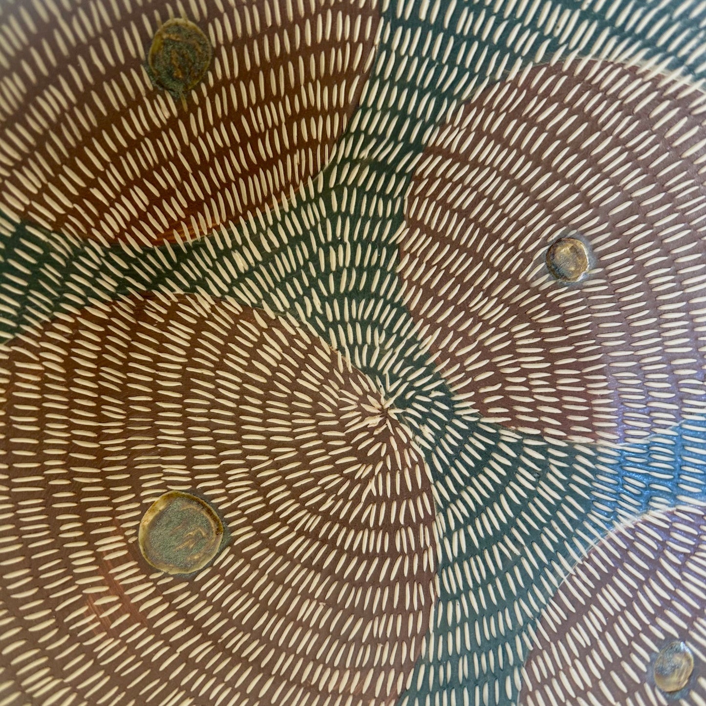 Slate + Chestnut Circle Bowl