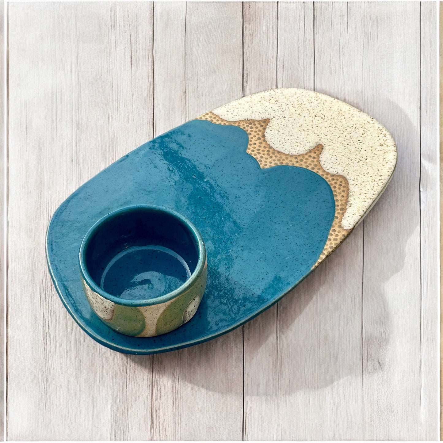 Aqua + Oatmeal Tray Set II