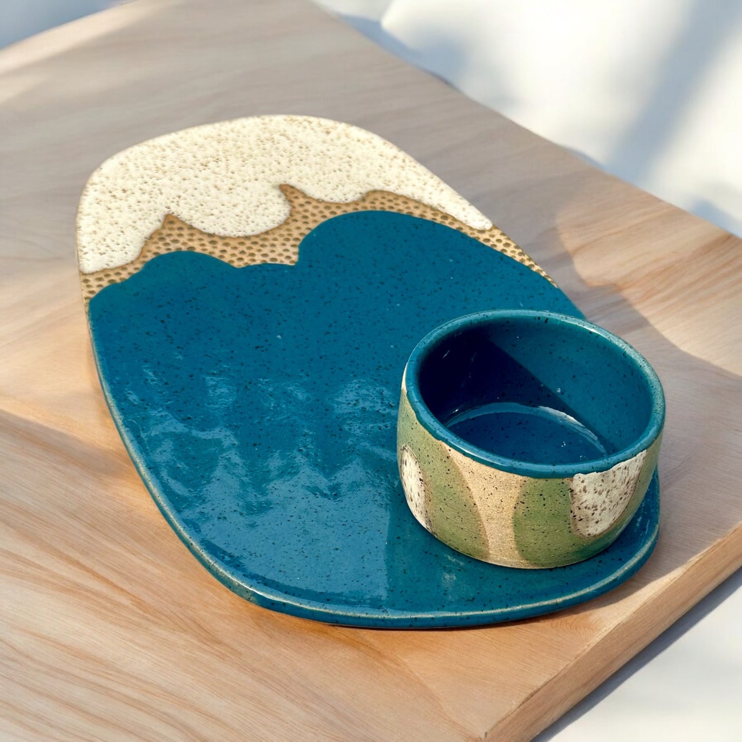 Aqua + Oatmeal Tray Set II