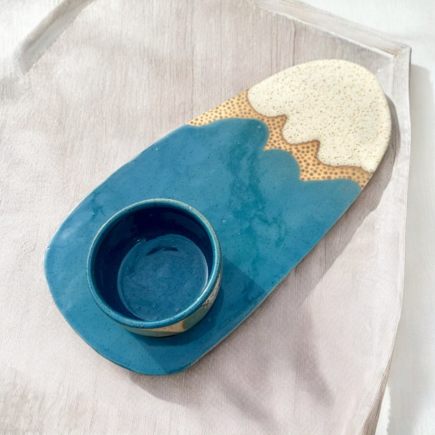 Aqua + Oatmeal Tray Set I