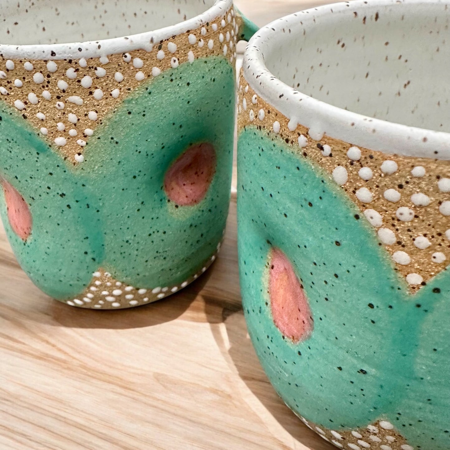 Teal + Rspberry Circle Cups