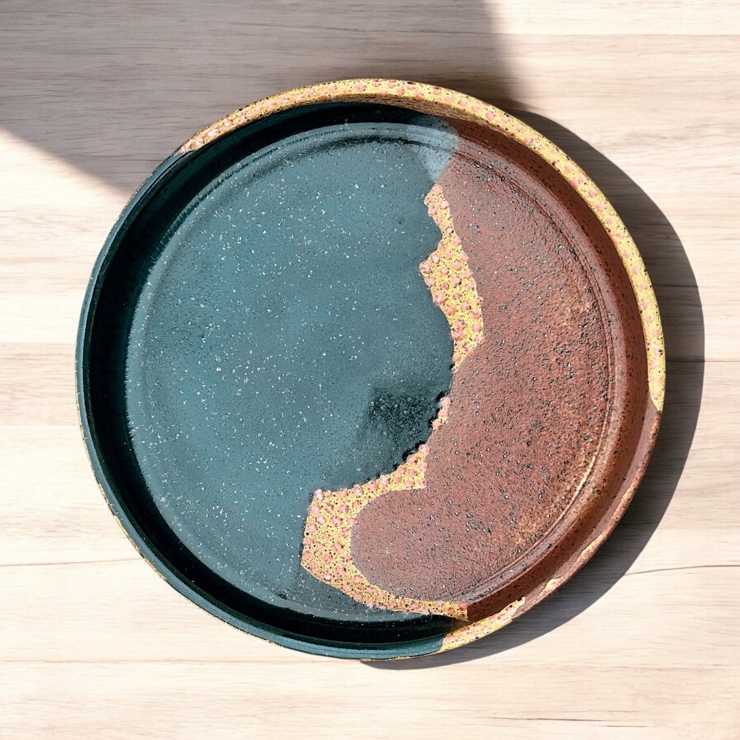 Teal Blue + Chai Carved Dish