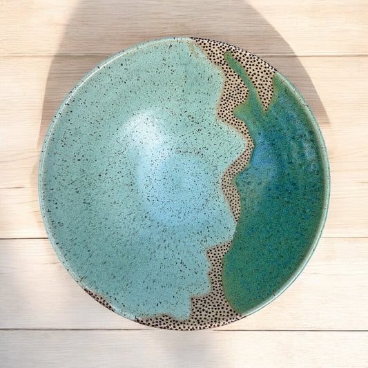 Basque + Aqua Serving Bowl