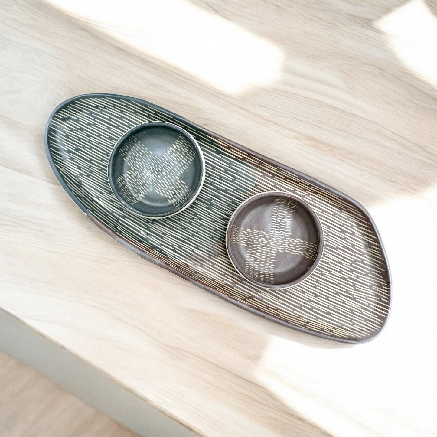 Slate + Chestnut Tray