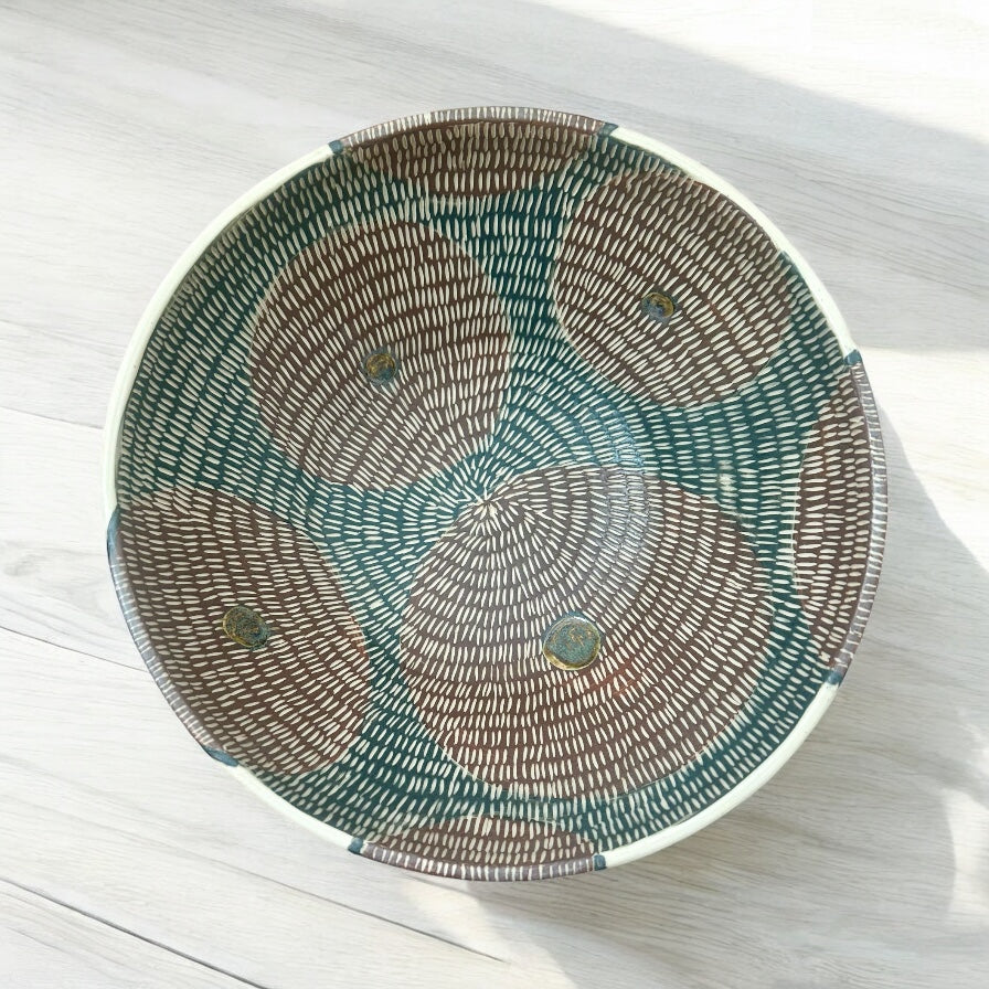 Slate + Chestnut Circle Bowl