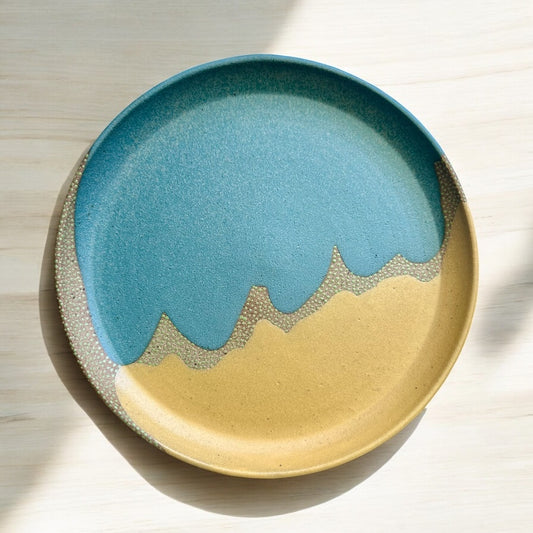 Aqua Blue + Yellow Plate
