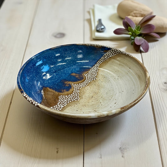 Blue + Cream Serving Bowl