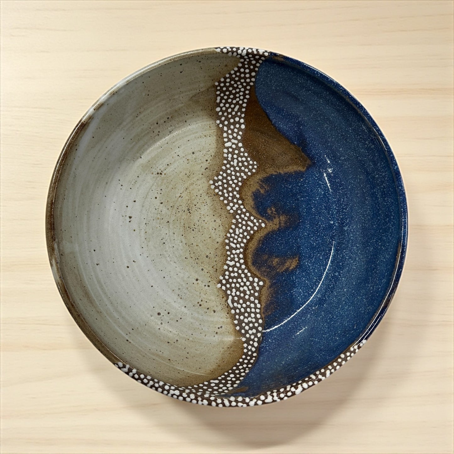 Blue + Cream Serving Bowl