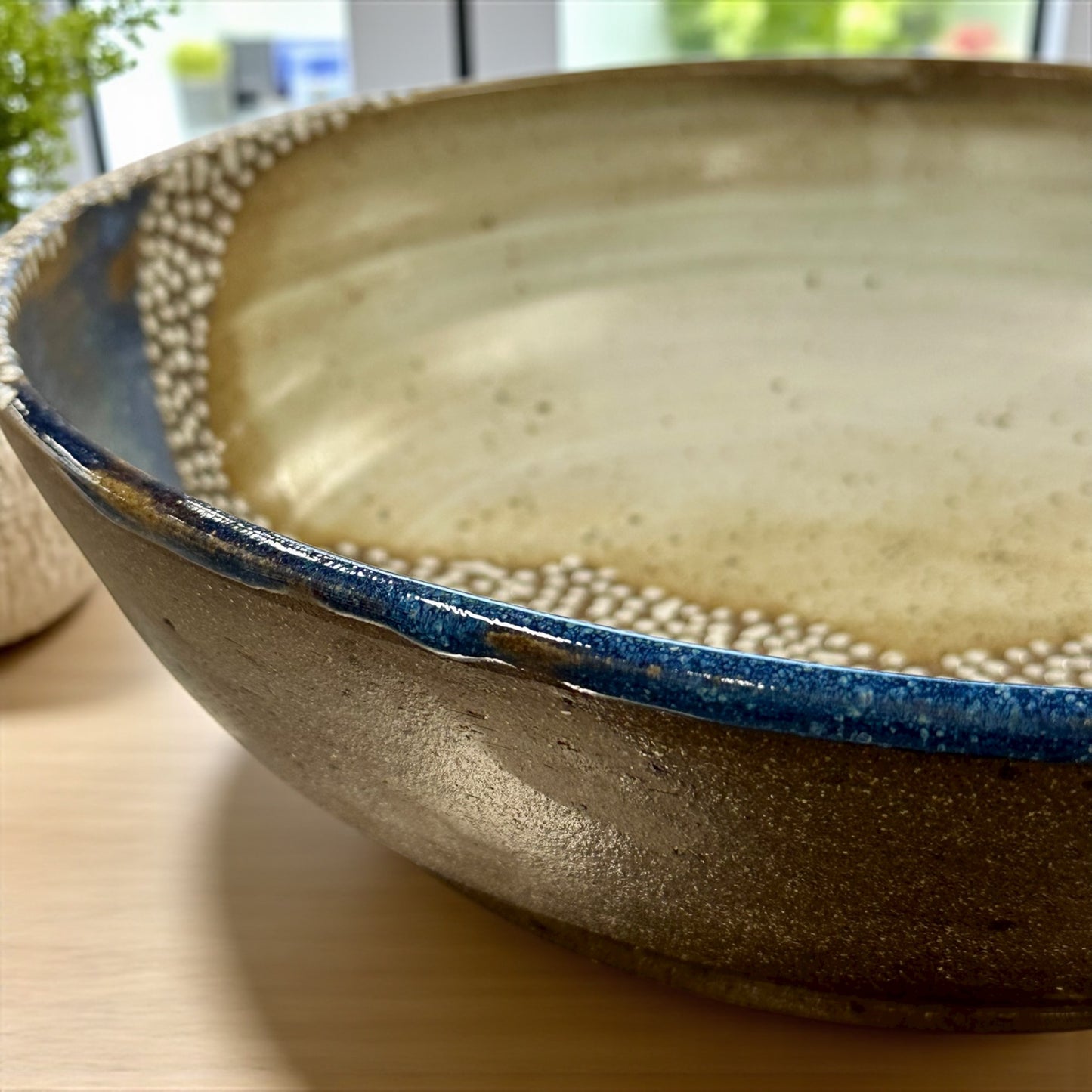 Blue + Cream Serving Bowl